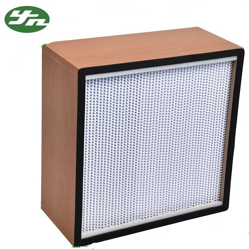Wooden Frame High Efficiency HEPA Filter H14 With Clapboard OEM Accepted