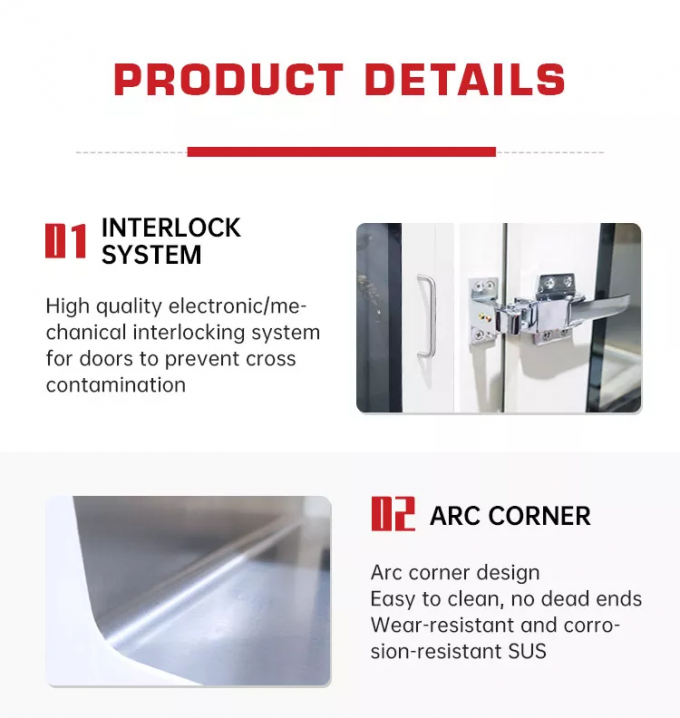 Transfer Window 220v50hz Clean Room Pass Through Box Stainless Steel