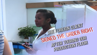 The Foreign Client placed the order on the spot.