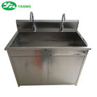 Two Station Sensor Taps Medical Hand Wash Sink Stainless Steel For Hospital