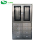 Stainless Steel Medical Cabinet With 8 Pcs Drawer Half Swing Door Adjustable Shutter