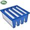 HVAC AHU System Sub - Hepa Air Filter W Type With Blue Plastic Frame