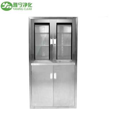 Custom Stainless Steel Medical Cabinet , Sliding Glass Door Medicine Cabinet