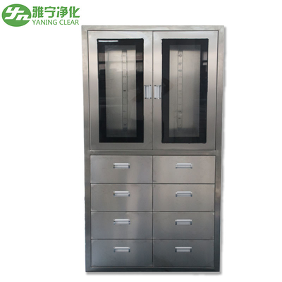 Stainless Steel Medical Cabinet With 8 Pcs Drawer Half Swing Door Adjustable Shutter