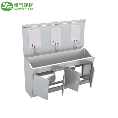 YANING Multi-function Laboratory Hand Free Stainless Steel Hand Wash Sink Scrub Station