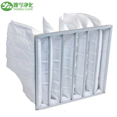 White 6 Bags F9 Bag Filter Non Woven Fabric Material For Painting Industry