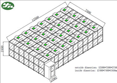 SUS304  Class 1000 Pharmacy Clean Room Modular Construction Convenient Movement