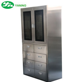 Stainless Steel Medical Cabinet With 8 Pcs Drawer Half Swing Door Adjustable Shutter