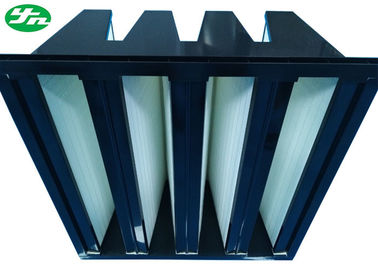 Medium Efficiency V Bank Air Filter Compact Design , Plastic / Galvanized Frame