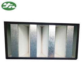 Galvanized Frame Mini Pleat HEPA Filter / V Bank HEPA Filter For Clean Room