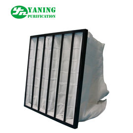 White Bag Pre Air Filter Plastic Frame With Non Woven Fabrics Pockets
