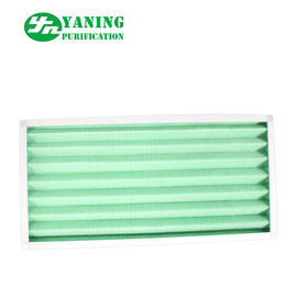 Flat Type Green Bag Air Filters With Double Sided Metal Mesh Folding