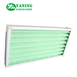 Flat Type Green Bag Air Filters With Double Sided Metal Mesh Folding