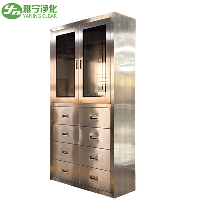 Glass Door Stainless Steel Medical Cabinet for Pharmaceutical Industry