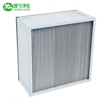 Deep Pleat HEPA Air Filter H10 - H14 Galvanized Steel Frame For Clean Room
