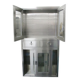 Hospital Furniture Instrument Stainless Steel Medical Cabinet With Solid Structure