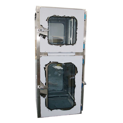 Electromagnetic SUS201 Cleanroom Pass Through Box Interlocking Doors